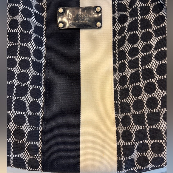 Kate Spade New York Stevie Satchel Black Cream Stripe Designer Handbag - Picture 12 of 12